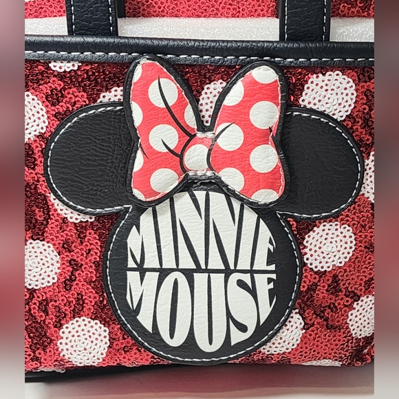 Loungefly Disney Parks Minnie Mouse Sequin Polka Dot Mini Backpack NWT - Picture 7 of 10